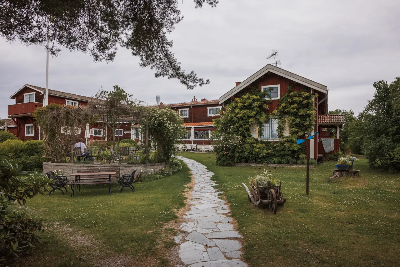 Exteriör Huvudbyggnaden på Masesgården.